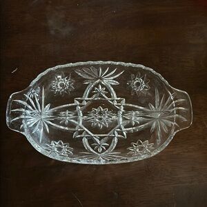 Vintage Clear Glass Serving Dish